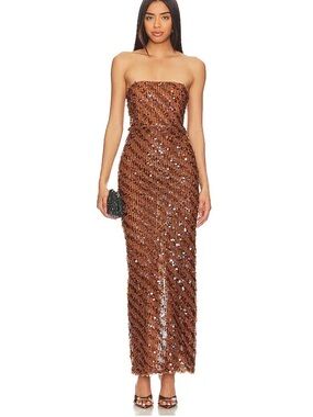 camila coelho reyna maxi dress NWT Camila Coelho Reyna Pearl White Satin Maxi Dress Size Medium